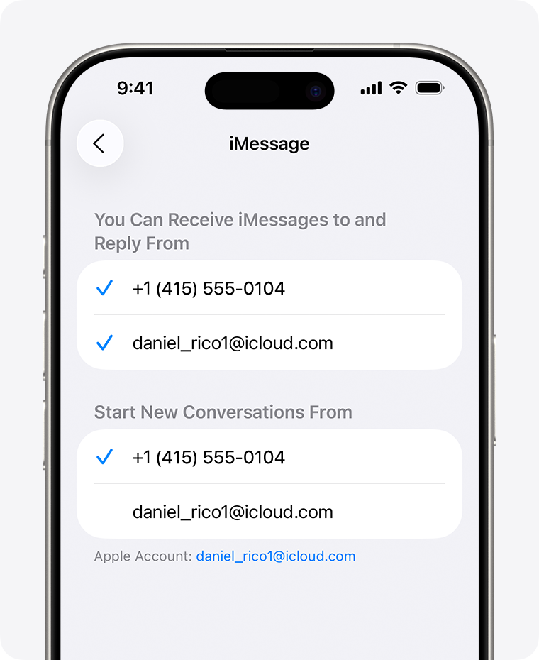Send & Receive settings on iPhone